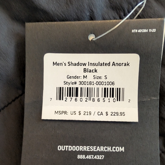 NWT Outdoor Research Men's Shadow Insulated Anorak - Picture 10 of 15